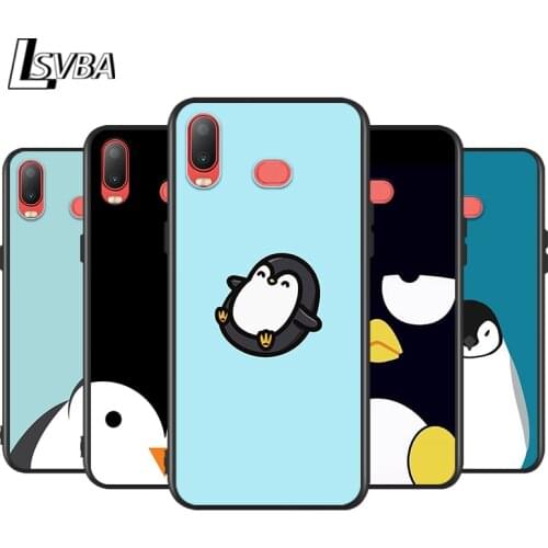 Silicone Cover Cute Lovely Penguin for Samsung Galaxy A9 A8 Star A7 A6 A5 A3 Plus 2018 2017 2016 Black Phone Case