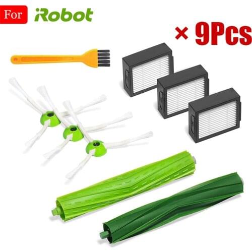 3*Hepa Filter + 3*Side Brush + 2*Bristle Brush For iRobot Roomba i7 E5 E6 E7 Series Robot Vacuum Cleaner Replacement Spare Parts