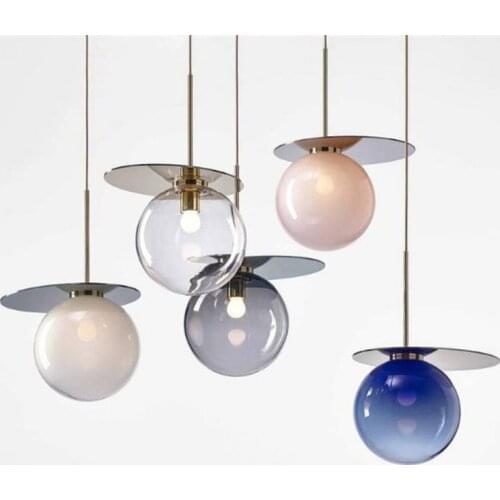 Modern crystal glass ball chandeliers ceiling led light lamparas de techo colgante moderna nordic decoration home