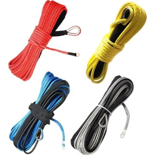 15M 6Mm Car Wash Maintenance String Winch Rope String Line Cable With Sheath Synthetic Tow Rope For Jeep ATV Utv Suv Accessories