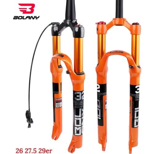 Bolany Magnesium Alloy MTB Bike Fork Air Suspension 26 27.5 29er Inch 32 HL RL100mm Bike Fork Lockout for Mountain Bicycle