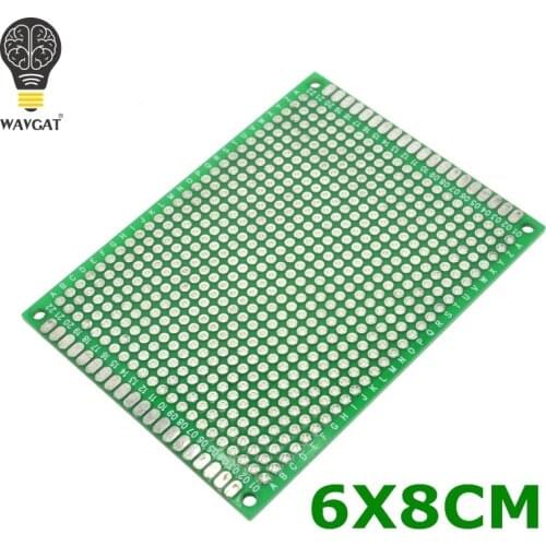 WAVGAT 6X8 cm double-Side Copper prototype pcb 6*8 cm Universal Board for Arduino