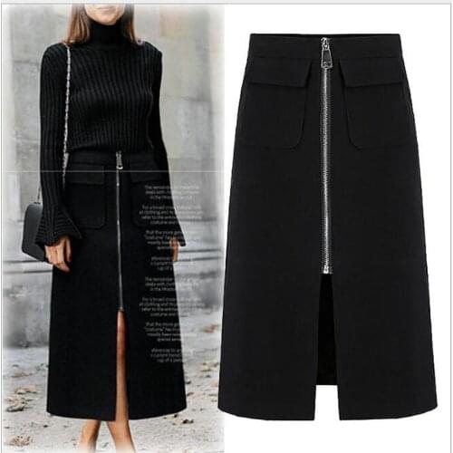 New Ladies Office Stretch Bodycon Midi Skirt Women Pencil Skirt Female High Waist Mid-Calf Skirt Slim Puls Size L-5XL CL74