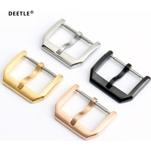 DEETLE Stainless Steel Watch Clasp 16mm 18mm 20mm 22mm Black Rose Gold Watch Buckle For Leather Watch Band
