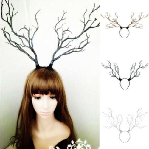 Female Christmas Cosplay Hair Hoop Antler Headband Party Statement Accessory Cute Women Hair novelly Accessories