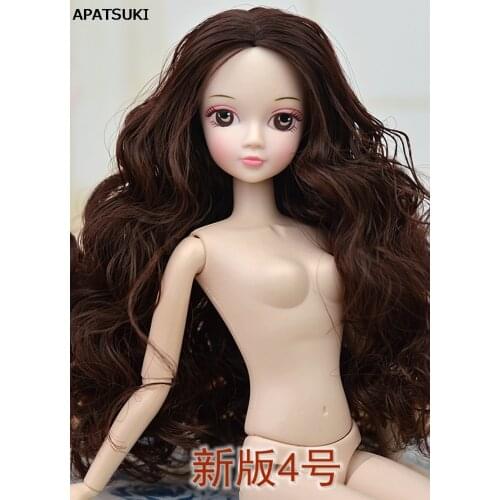 1/6 bjd Doll Kids Toy High Quality 12 Joints Moveable BJD Doll Body & Head For 11.5" Dollhouse 1:6 Doll Brown Wavy Hair