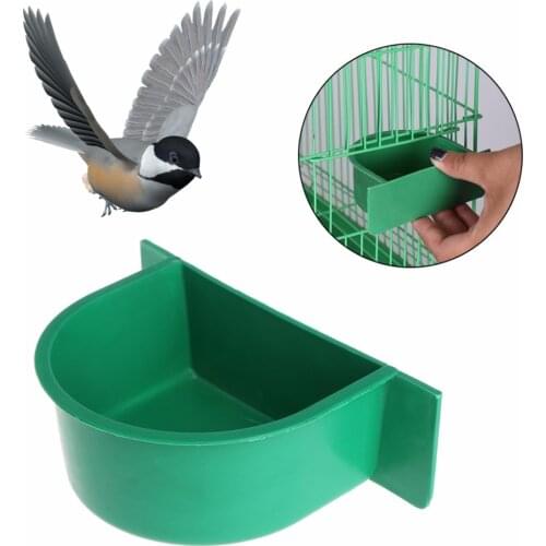 1Pc Bird Parrot Feeder Water Food Feeding Cage Accessories Plastic Bowl Pigeon Drinking Device Green Bird Supplies C42