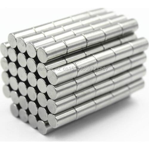 100pcs Strong Round Dia 4mm x 8mm N35 Rare Earth Neodymium Magnet Art Craft Fridge 4x8mm