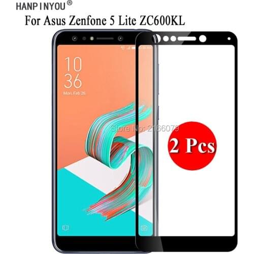 2 Pcs/Lot For Asus Zenfone 5 Lite ZC600KL 6.0" Full Cover Screen Protector Tempered Glass Protective Film + Clean Tools