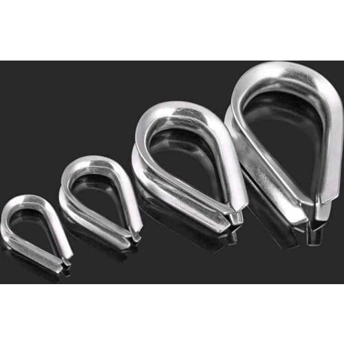 304 Stainless Steel Ferrule Boast Chicken Heart Ring Buckle Triangular Ring Steel Wire Rope Chuck Accessories M1.5-m16 3Pcs