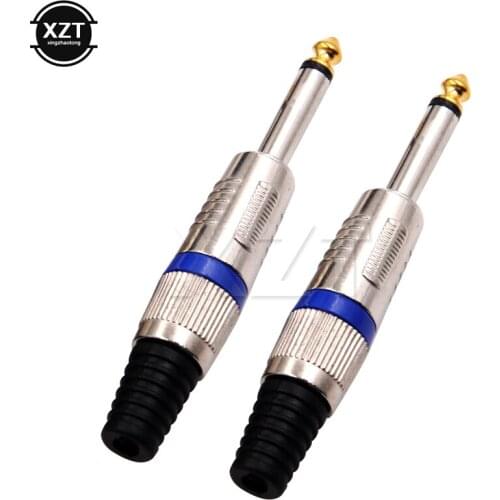 5Pcs/lot Mono Sophomore Core Amplifier Microphone Plug 6.35mm Jack Plug 6.5mm Connector Mono Audio Plug Jack