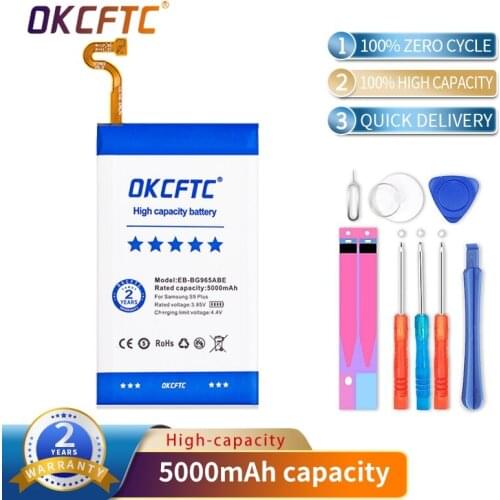 OKCFTC Original EB-BG965ABE Battery For Samsung GALAXY S9 Plus G9650 S9+ G965F Genuine Replacement Phone Battery 5000mAh