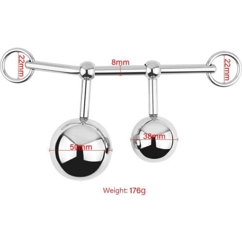 Stainless Steel Anal Plug With 2 Balls Metal Butt Plug Anal Expanding Anal Trainer Erotic Toys Sex Anal Sex Toys For Couple