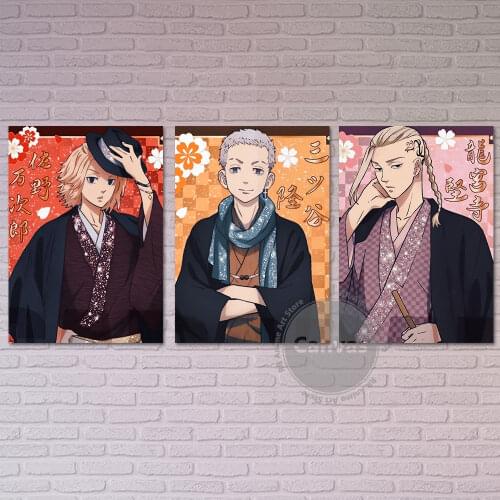 Anime draken Mikey Tokyo Revengers Poster Pictures Home Manga Decoration Paintings Canvas HD Prints Wall Art Modular Living Room