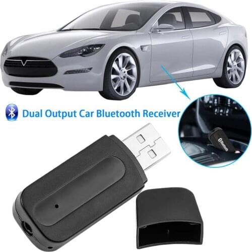 V2.1+EDR Dual Output USB Car Bluetooth Receiver Car Audio A2DP Music Player Remote Control Automotive Accessories