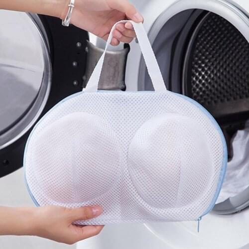 White Machine-wash Special Home Use Polyester Anti-deformation Bra Mesh Bags Laundry Brassiere Bag Cleaning Underwear