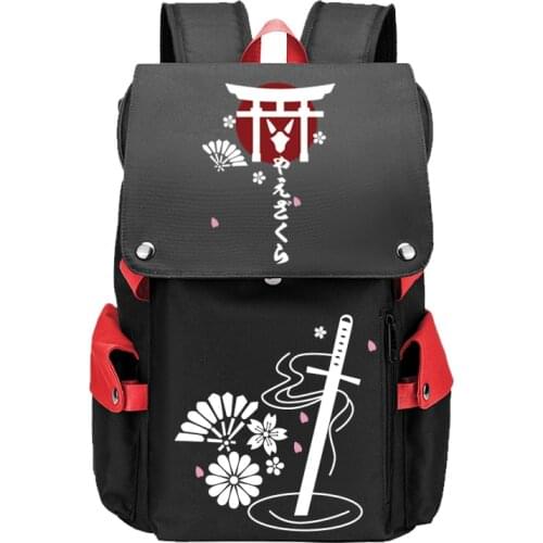 Honkai Impact 3 Large Women Travel Back Pack Anime School Backpack Oxford Girls Flap Bookbag Yae Sakura Laptop Shoulder Bags