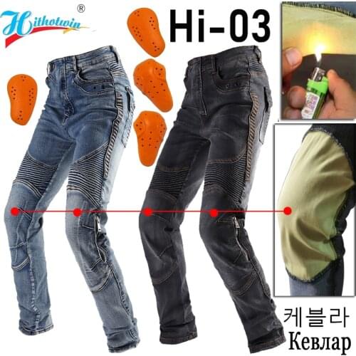 Aramid Motorcycle Pants Men Windproof Protective Gear Motocross Jeans Motorcycle Riding Trousers Pantalon Moto Pants With Knee