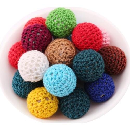 Cordial Design 20MM 100Pcs/Lot Hand Made Beads/Winter Weave Beads/Chunky Bubblegum Beads/Crochet Bead/DIY Kids Jewelry Making