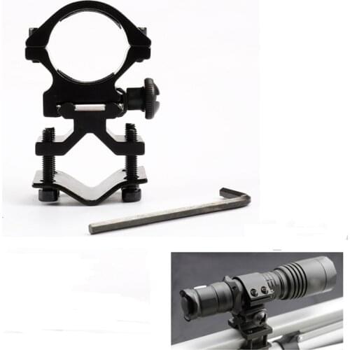 Black All Metal multi-purpose Hunting Butterfly Clip Pipe Clamp Tactical Flashlight Bracket K185 Flashlight Torch Clip Holder