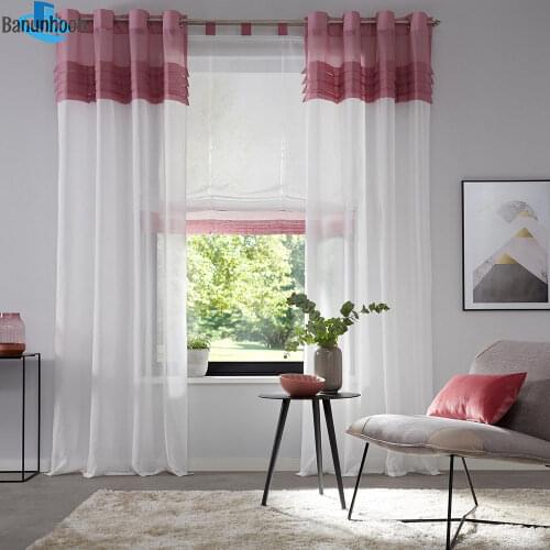 Cortina Cortinas Dormitorio Light-transmitting Soft Polyester Imitation Cotton Tulle For Living Room Bedroom Lace Sheer