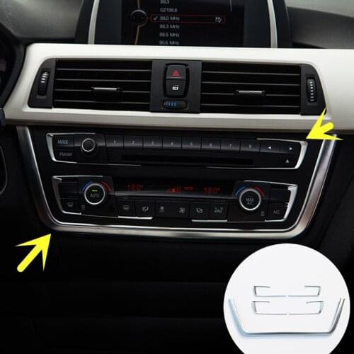 For BMW 3 Series 4 Series F30 F31 F32 F34 Inner Centre Console Button Moulding Cover 2013-2018 5pcs Car Accessories Interior