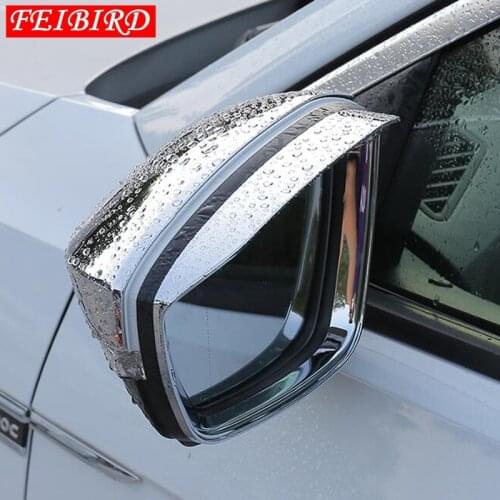 For Volkswagen T-Roc T Roc 2018 2019 Side Door Rearview Rear View Mirror Protector Shell Cover Trim Bright Silver Carbon fiber
