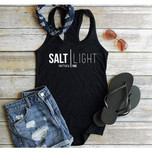 Women Tank Top Beach Barre Workout for Women Graphic Vest Singlet Salt and Light Christian Tanks for Women Christian Tops