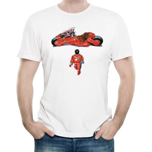AKIRA T Shirt White Color Mens Fashion Short Sleeve Anime Logo Print Tops Tees Spring Casual Unisex Cartoon Clothes