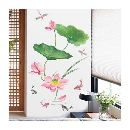 Chinensis Lotus Wall Sticker Living Room Study Room Office Decoration Wall Picture Wall Painting Posters And Prints Wall Decor