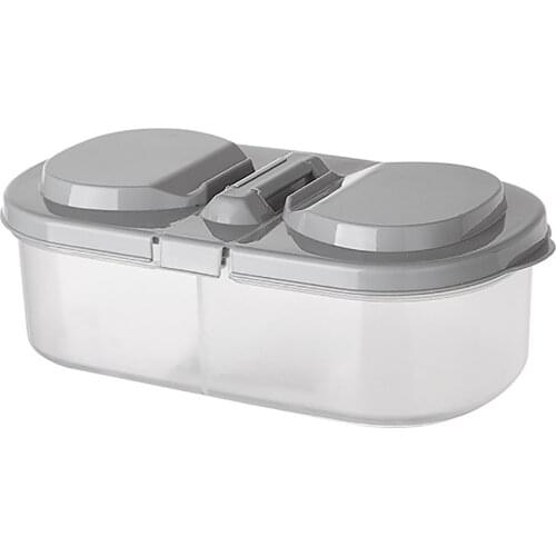 Food Storage Container Vacuum Lid Airtight Creative Clear 2 Grids Freezer Container for Fruit Grain Kitchen Tools