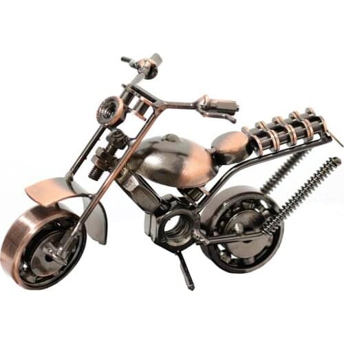 Retro Iron Art Motorcycle Model Metal Motorcycle Art Sculpture Home Decor Ornaments for Motorcycle Lover Christmas Birthday Gift