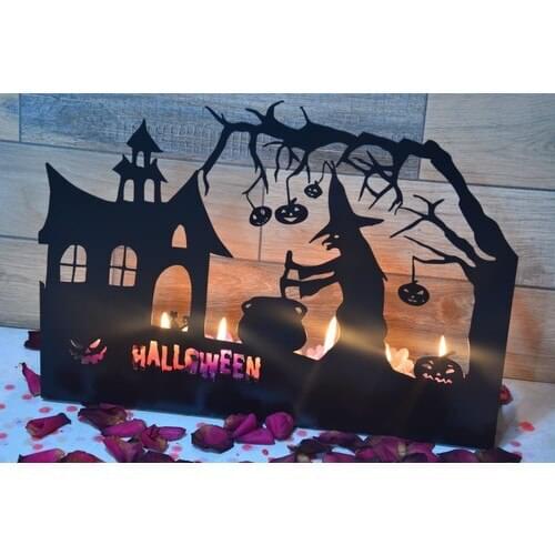 Pnr Decor Quadruble Witch Boıler Metal Candle Holder Candlestick