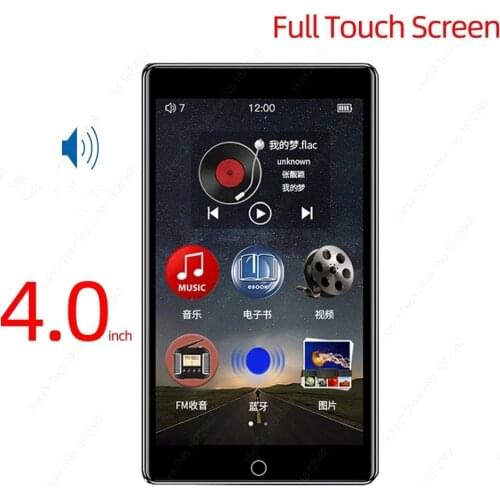 4.0 inch Blue-tooth MP4 Player Full Touch Screen Built-in Speaker Music Player with FM E-book Game Video Record Media MP3 Player
