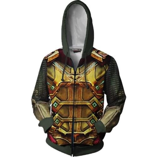 3D Anime Film Zipper Coat Men Hooded Sweater Cosplay Costume Halloween Costume Autumn Long Sleeve Coat Plus Size S-5XL