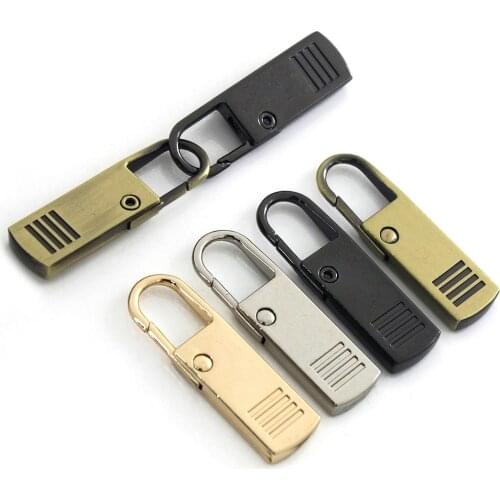 2x Fashion Metal Zipper Repair Kits Slider Puller Instant Zipper Replacement for Broken Buckle Bag Suitcase Garment Zipper Head