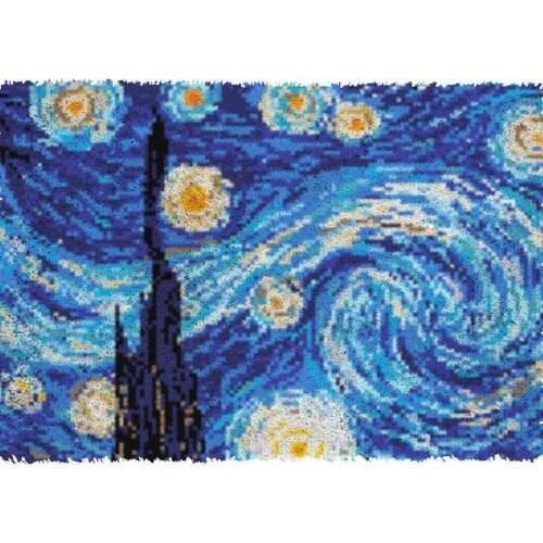 Latch hook rug kits with Pre-Printed Pattern Carpet embroidery set Starry sky Home decoration Knotted carpet kit Hook mat