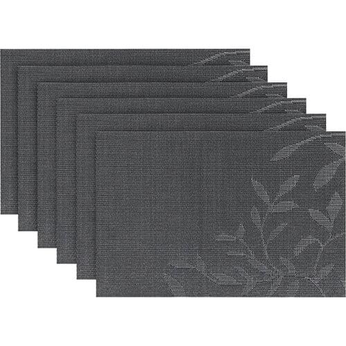 Placemats Set of 6 Washable Heat Insulation Non-slip Woven Place Mats for Kitchen and Dining Room Cup Wine Mat 45X30cm
