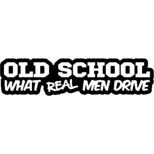 Personality Old School Real Man Driving Funny Car Sticker Decal Pvc Sticker Suitable for Various Models Black/white, 18CM *4CM