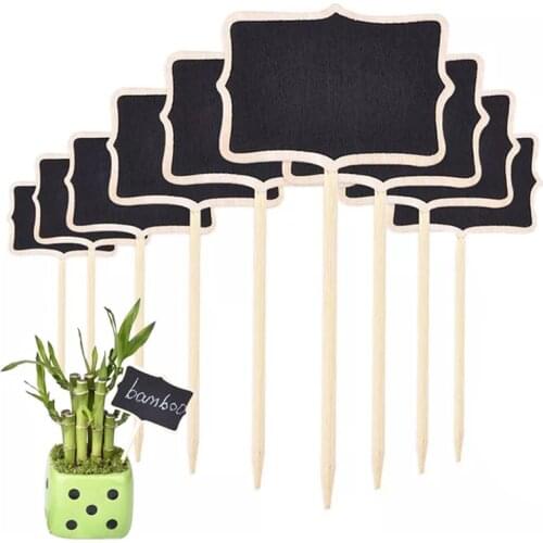10Pcs Plants Chalkboard Labels Garden Retangle Flower Pot Blackboard Markers Tag Weddings Message Signage