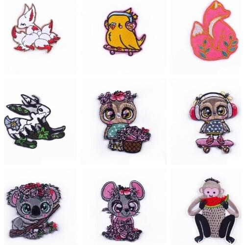 Koala/Monkey Sewing Badge Patches Iron On Patch On Clothes Kawaii Patch Embroidered Patches For Clothing Applique Jacket Shirt