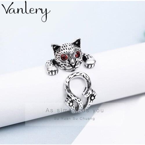 New Trendy Personality Punk Cat Rings For Women Lady Resizable Size Rings Party Jewelry Charm Gifts