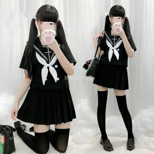 New Product Japanese Student Jk Uniform Girl Sailor Suit Bad Girl Class Suit Navy Collar College Style Suit Pleated Skirt