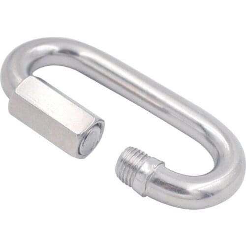 New Stainless Steel Screw Lock Climbing Gear Carabiner Quick Links Safety Snap Hook Chain Connecting Ring Carabiner Chain Buckle