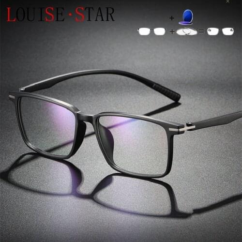 TR Frame Mens Glasses Brand Design Glasses Black Optical Finished Mirrors Optometry Male Anti-Blue Light Lenses Myopia