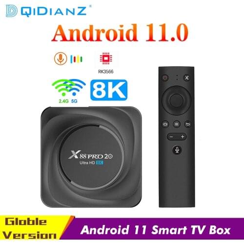 Smart TV Box X88 Pro 20 Android 11 4K Ultra HD RK3566 2.4G 5G Dual Wifi Streaming Media X88PRO 20 Set Top Box