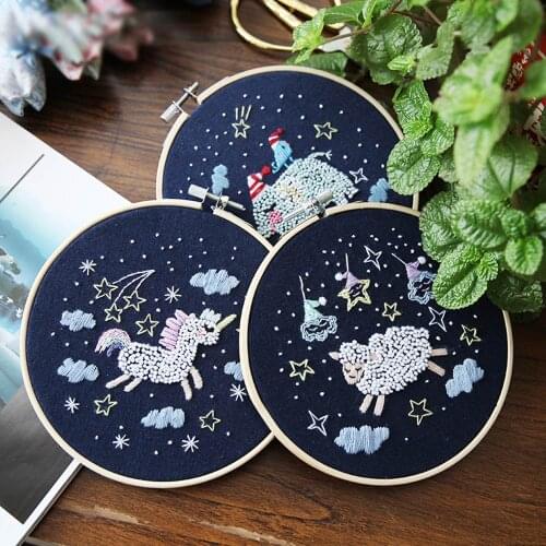 Simple Animal Beginner Handwork Painting Embroidery Kit Needlework Cross Stitch Set Student Creative Crafts Material Package