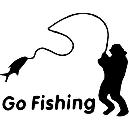 S50730# Various Sizes/Colors Car Stickers Vinyl Decal Fisherman Go Fishing V2 Motorcycle Decorative Accessories Creative
