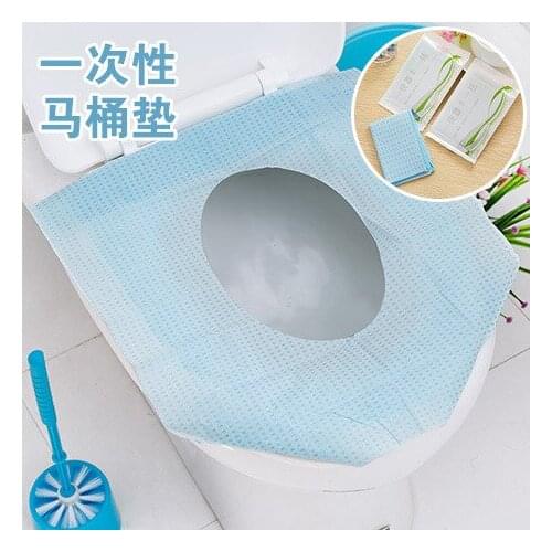 10pcs Disposable Paper Toilet Seat Cover Protector Camping Travel Hygienic Toilet Mat Pad Cushion Bathroom Supplies Set