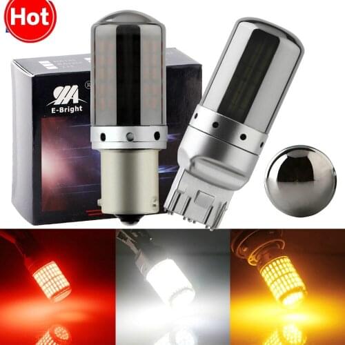 2PCS Canbus 1156 BA15S P21W BAU15S PY21W T20 7440 W21W LED Bulbs 3014 144 SMD Error Free Car White Red Amber NO Hyper Flash